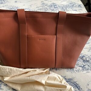 MONSE Brown Laptop Bag with Structured Design